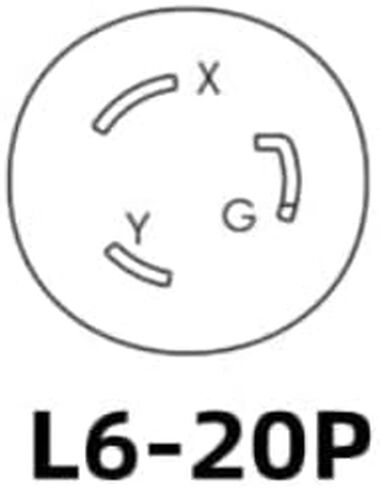 Toptekits Heavy-Duty Power Cord NEMA L6-20P to C19 for PDU and UPS 10ft/3m, 20A, 250V, 12AWG, IEC-320-C19 to NEMA L6-20P Power Cable, UL Listed in Saudi Arabia