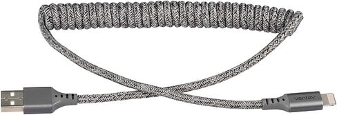 CHARGESYNC Helix Coiled USB C to USB Type C Cable 3FT, Gray in Kuwait