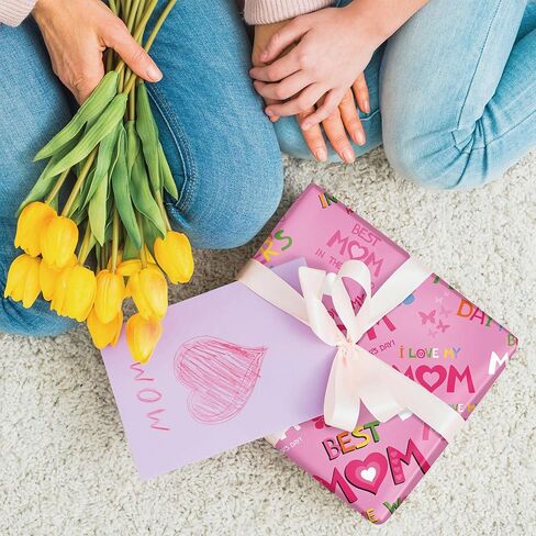 SaringSwoon Spring Wrapping Paper for Easter Mother's Day - Gift Wrap With Bunny, Cute Ducklings, Colorful Floral, Butterfly Design for Springtime Celebrations - 20x29 Inches, 6 Folded Sheets in Kuwait