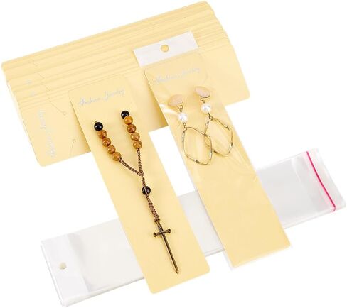 PH PandaHall 60 Sets Necklace Cards, 7.5x1.5 inch Bracelet Display Card Jewelry Card with Clear Self-Seal Bags for Long Earrings Display Jewelry Holder Cards Blanket Card for Selling Small Business in Saudi Arabia