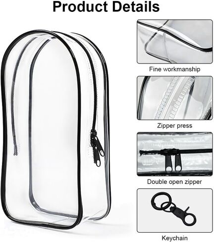 Aerbee Clear Figure Display Bag for Labubu, Thickening Figures Storage Bag with Keychain, Medium Doll Hanging Blind Box, Portable Single Zipper Closure Dustproof Collectibles Case for Dolls, Figures in Kuwait
