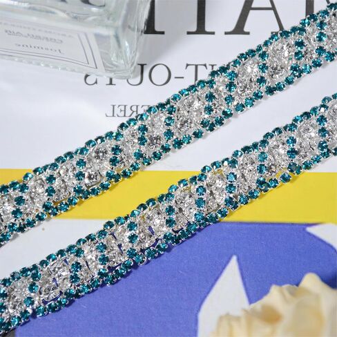 1 ياردة تاسيل راينستون هامش تقليم ، سلسلة من سلسلة Crystal Close Chain لزينة DIY خياطة الحرف الزفاف الحفلات ملحقات ملابس الحفلات in Kuwait