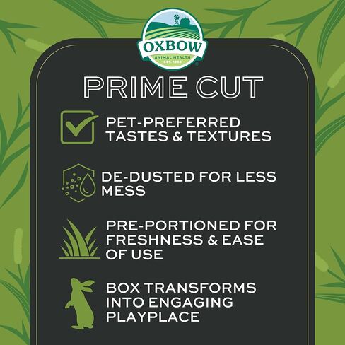 Oxbow Prime Cut Soft & Lush Timothy Hay, Premium Hays for Rabbits, Guinea Pigs, and Chinchilla, High-Fiber Hay, Rabbit Dental Health, 20oz in Kuwait