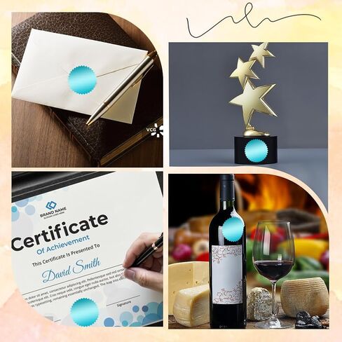 CRASPIRE 250PCS DIVENOPE SEALS ملصقات فارغة ملصقات الشهادة الوردي جائزة ملصقات ملصقات معاد in Kuwait