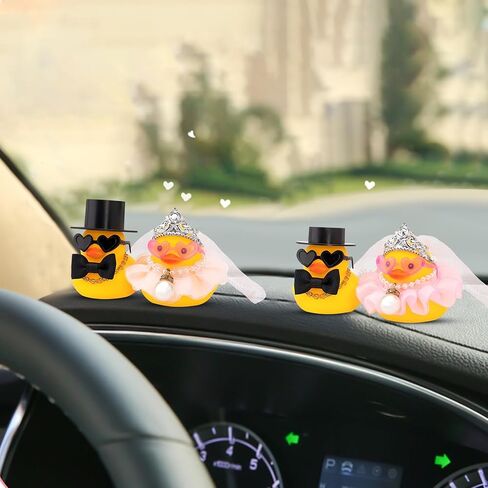 wonuu Pair Set of 2 Wedding Rubber Ducks, Bride Groom Duckies Marriage Rubber Duck Mini Couple Ducky for Ceremony Gift Souvenir Marry Blessings Elegant Heartwarming Present, White in Kuwait