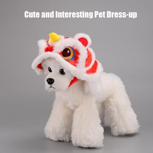 Pet New Year Tiger Hat Lion Dance Hat للقطط والكلاب المتوسطة الصغيرة (M ، أ) in Kuwait