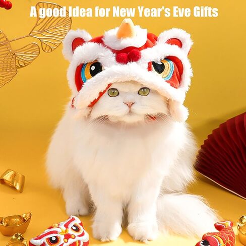 Pet New Year Tiger Hat Lion Dance Hat للقطط والكلاب المتوسطة الصغيرة (M ، أ) in Kuwait