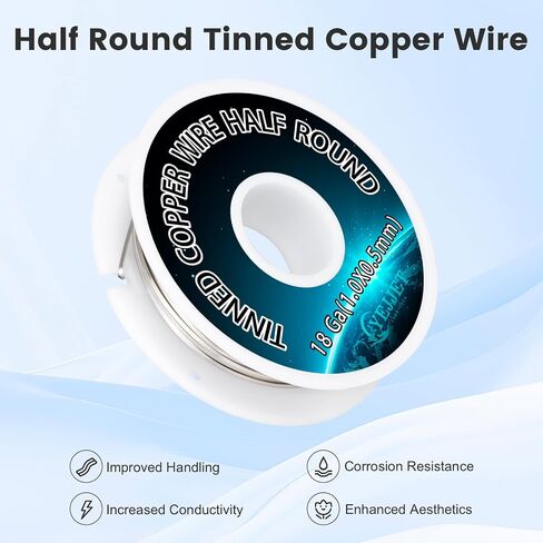 50 Ft Tinned Copper Wire Half Round 20 Gauge 1.3 oz Tinned Copper Wire for Jewelry Making in Kuwait