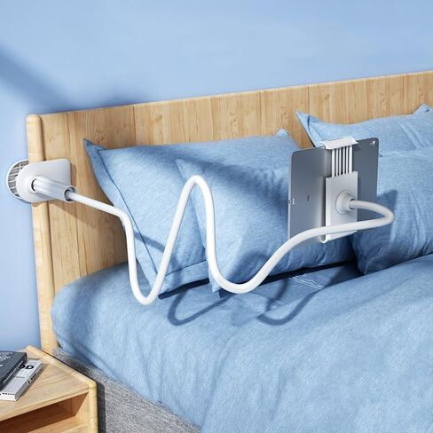 Gooseneck Phone Tablet Holder for Bed: Gooseneck iPad Cellphone Stand with 34.6 Inches Flexible Long Arm & Clamp |Bed Ajustable Headboard Phone Tablet Mount with Clip Fit for iPhone or iPad | Black in Saudi Arabia