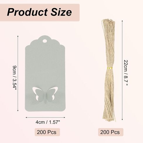 Meccanixity 200pcs Kraft Paper Gifts مع سلسلة ، 3.5 × 1.6 بوصة فارغة علامات معلقة على شكل الموجة ورق الورق وردة علامات هدية حمراء للأسعار ، عيد الميلاد ، الحرف اليدوية. in Kuwait
