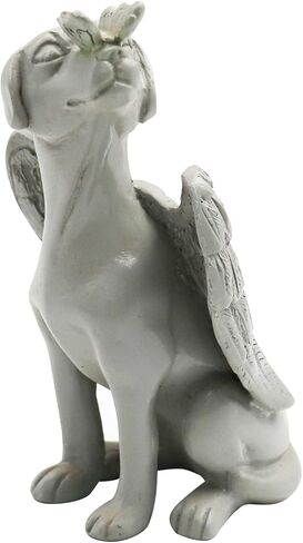 Dnoifne Angel Dog Memorial Statue, Pet Memorial Stones for Dogs, Angel Dog Memorial Gifts, Dog Passing Away Gifts, Pet Loss Gift for Dog, Garden Resin Dog Ornament, Pets Grave Marker, Tribute Statue in Kuwait