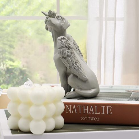 Dnoifne Angel Dog Memorial Statue, Pet Memorial Stones for Dogs, Angel Dog Memorial Gifts, Dog Passing Away Gifts, Pet Loss Gift for Dog, Garden Resin Dog Ornament, Pets Grave Marker, Tribute Statue in Kuwait