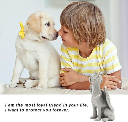 Dnoifne Angel Dog Memorial Statue, Pet Memorial Stones for Dogs, Angel Dog Memorial Gifts, Dog Passing Away Gifts, Pet Loss Gift for Dog, Garden Resin Dog Ornament, Pets Grave Marker, Tribute Statue in Kuwait