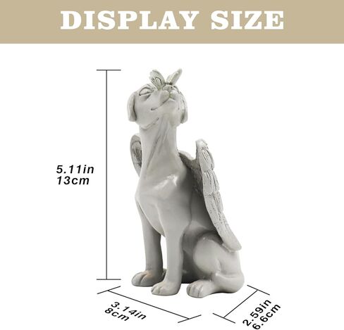 Dnoifne Angel Dog Memorial Statue, Pet Memorial Stones for Dogs, Angel Dog Memorial Gifts, Dog Passing Away Gifts, Pet Loss Gift for Dog, Garden Resin Dog Ornament, Pets Grave Marker, Tribute Statue in Kuwait
