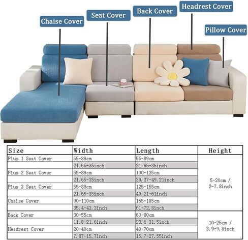 2024 غطاء أريكة عالمي جديد مقاوم للاهتراء، استبدال أغطية وسائد الأريكة القابلة للتمدد، أغطية أريكة على شكل حرف L مضادة للانزلاق، غطاء أريكة صالة تشيس (نسيج أبيض، غطاء مقعد فردي كبير) in Kuwait