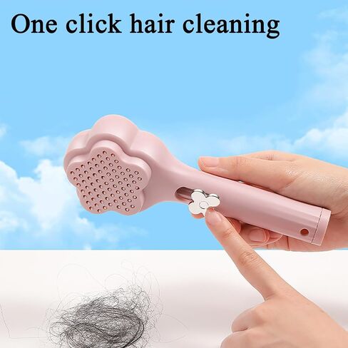 Self-Cleaning Soft Fur Beauty Brush for Small Dogs – Gentle Grooming Brush Comb for Chihuahuas, Teddy Dogs, Yorkies, Maltipoos, and Shih Tzus (Pink Pink) in Kuwait