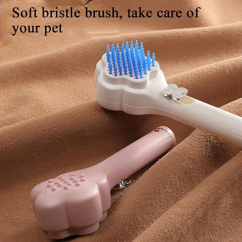 Self-Cleaning Soft Fur Beauty Brush for Small Dogs – Gentle Grooming Brush Comb for Chihuahuas, Teddy Dogs, Yorkies, Maltipoos, and Shih Tzus (Pink Pink) in Kuwait