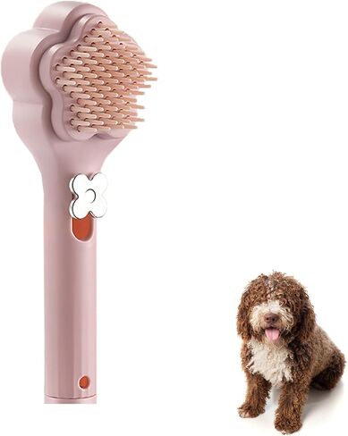 Self-Cleaning Soft Fur Beauty Brush for Small Dogs – Gentle Grooming Brush Comb for Chihuahuas, Teddy Dogs, Yorkies, Maltipoos, and Shih Tzus (Pink Pink) in Kuwait