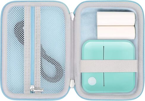 Thermal Printer Case for Memoking Mini Printer/Ponek T02 / Phomemo Mini Thermal Printer/VFU Label Maker/INVISEN Sticker Maker, Extra Space for Label Maker Rolls and Cable, Deep Pink in Kuwait