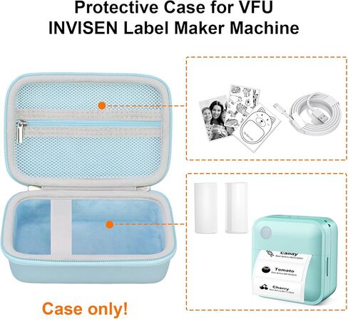 Thermal Printer Case for Memoking Mini Printer/Ponek T02 / Phomemo Mini Thermal Printer/VFU Label Maker/INVISEN Sticker Maker, Extra Space for Label Maker Rolls and Cable, Deep Pink in Kuwait