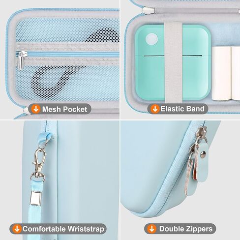 Thermal Printer Case for Memoking Mini Printer/Ponek T02 / Phomemo Mini Thermal Printer/VFU Label Maker/INVISEN Sticker Maker, Extra Space for Label Maker Rolls and Cable, Deep Pink in Kuwait