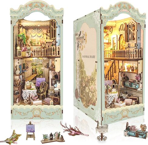 DIY Book Nook Kit - Magic Store Dollhouse 3D Puzzle Booknook Bookshelf Room Decor Alley DIY Miniature House Kit with Led Light,Christmas Birthday Gifts Crafts for Adults and Teens in Kuwait