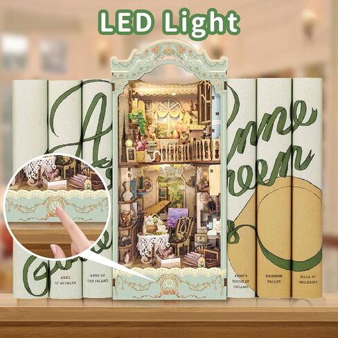 DIY Book Nook Kit - Magic Store Dollhouse 3D Puzzle Booknook Bookshelf Room Decor Alley DIY Miniature House Kit with Led Light,Christmas Birthday Gifts Crafts for Adults and Teens in Kuwait