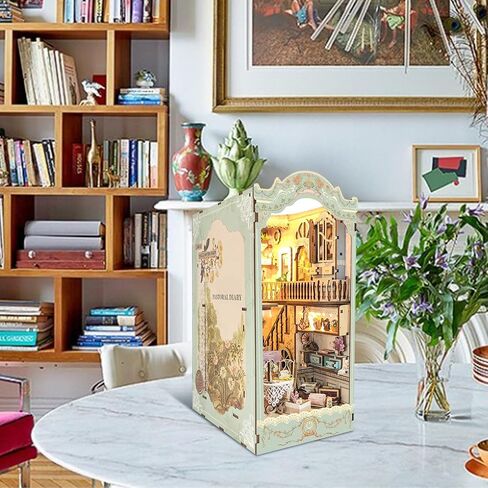 DIY Book Nook Kit - Magic Store Dollhouse 3D Puzzle Booknook Bookshelf Room Decor Alley DIY Miniature House Kit with Led Light,Christmas Birthday Gifts Crafts for Adults and Teens in Kuwait