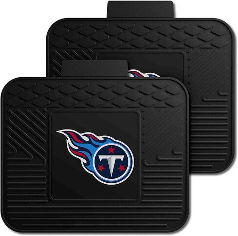 FANMATS 12320 NFL Tennessee Titans Back Row Utility Car Mats - 2 Piece Set, 14in. x 17in., All Weather Protection, Universal Fit, Deep Resevoir Design, Molded Team Logo in Kuwait