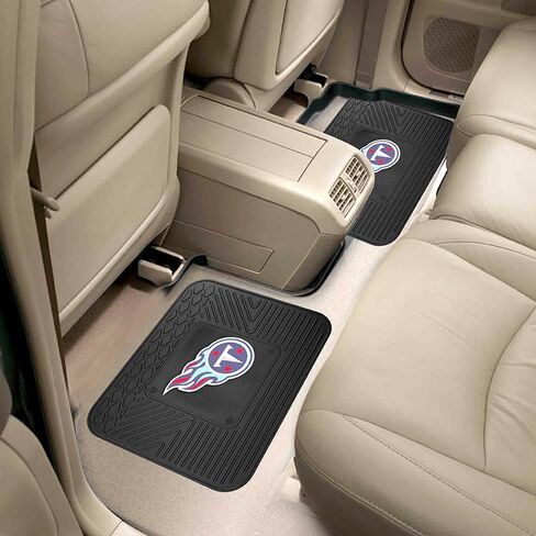 FANMATS 12320 NFL Tennessee Titans Back Row Utility Car Mats - 2 Piece Set, 14in. x 17in., All Weather Protection, Universal Fit, Deep Resevoir Design, Molded Team Logo in Kuwait