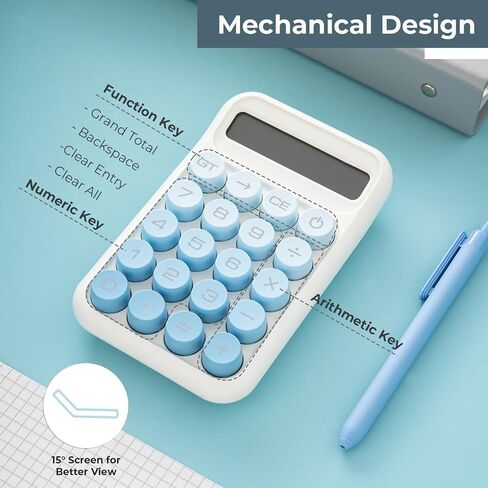 Y YOMA 1 Pack Mechanical Switch Calculator with 10 Digit Large LCD Display Big Button, Mini Cute Desktop Calculator 4 Function Basic Calculators for School Home Office Business, Dusty Violet in Saudi Arabia