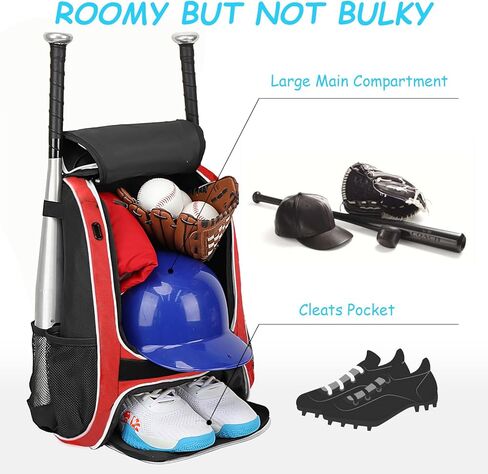 LARIPOP Youth Baseball Bag - Bat Backpack for Softball and T-ball Gear with Separate Shoe Compartment, Adult Softball Bag for Baseball Glove Helmet and Accessories with Large Compartment Fence Hooks in Kuwait