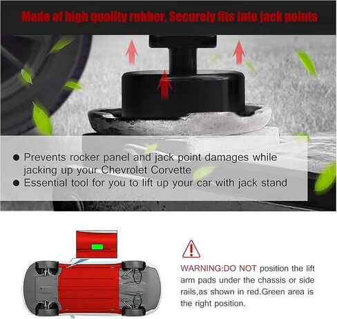 Professional for Corvette Lift Pucks, Essential Accessory for C5, C6, C7, C8 Corvette Jacking - Heavy Duty Rubber Jack Pads(Pack of 4) in Saudi Arabia