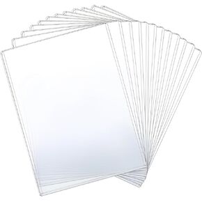 12 Pcs 8 1/2" x 11" Rigid Print Protectors Clear Rigid Toploaders Clear Sheet Protectors Plastic Paper Protector Sheets Hard Plastic Document Photo Plastic Sleeves Holder Birth Certificate Protector
