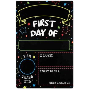 First Day Last Day of School Double Sided Sign (Dry Erase Board for Liquid Chalk Markers - 12" x 7.9")