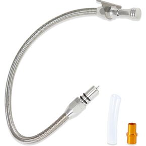 YESHMA Transmission Dipstick Stainless Braided Hose TH350 TH-400 700R4 Tranny SBC BBC 530mm Compatible with Chevy (Black)