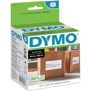 DYMO Authentic LW Shipping Labels, DYMO Labels for LabelWriter Label Printers, 2-1/8" x 4", 1 Roll of 220