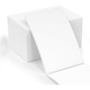 Methdic 500 Labels Fanfold 4"x 6" Direct Thermal Shipping Labels Self Adhesive，Postage Mailing Labels for Thermal Printer Fangtek Soonmark Zebra Rollo（1 Stacks）