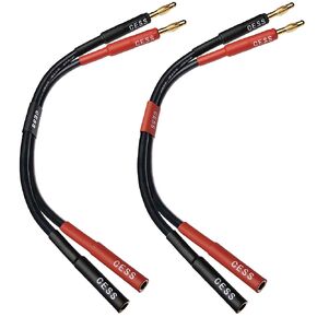 CESS-029-6f Male Banana Plug to Female Banana Jack Speaker Extension Cable, Silicone Cable, 2 Pack (6 Feet)