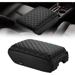 Center Console Armrest Cover for Nissan Pathfinder 2022 2023 2024, Vinyl Leather Trim, Car Arm Rest Cushion Pad Covering, Anti-Scratch, Black