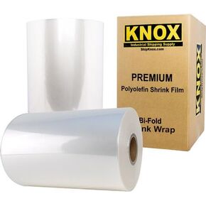 Knox Brand - 12" 75 Gauge Polyolefin Shrink Film Heat Wrap POF Centerfold 3500' feet