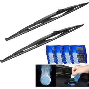 40 Inch Wiper Blade RV Pair or Motorhome rv windshield wipers 12mm J Hook with 20 Pieces Car Concentrated Washer Tablets 40"/40"