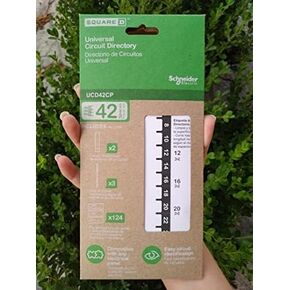 Square D by Schneider Electric UCD42CP Directory Kit Universal self-Adhesive pre Circuit Labels, White 2.3*1.7 inches