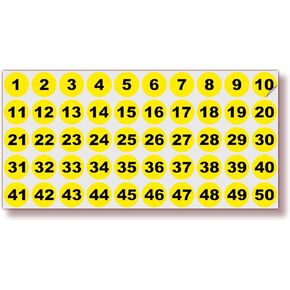 iSYFIX Black Consecutive Number Stickers – 1 to 50, 1.5-inch, 1 Set – Vinyl Black Self Adhesive Premium Decal, Ideal for Inventory, Storage, Organizing, Boxes, Bins, Toolbox, Lockers & More, Outdoor