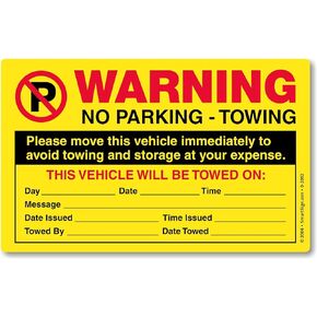 SmartSign "Please Move This Vehicle to Avoid Towing" Pack of 50 Parking Violation Stickers | 5" x 8", Made in USA