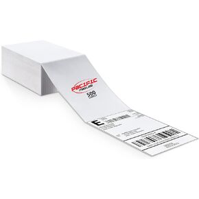 Pacific Mailer 4" x 6" Thermal Labels Direct Thermal Shipping Labels 500 Fanfold Labels