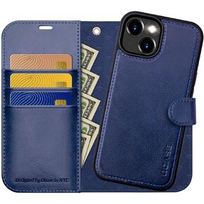 OCASE for iPhone 15 Detachable Wallet Case with Card Holder, [2 in 1] PU Leather Flip Folio Case with RFID Blocking Magnetic Stand Removable Shockproof Phone Cover for iPhone 15 6.1 Inch, Black