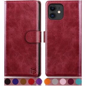 SUANPOT for iPhone 11 6.1 inch (Non 11 Pro 5.8") Leather Wallet case with RFID Blocking Credit Card Holder, Flip Folio Book Phone case Shockproof Cover Pocket Women Men for Apple 11 case Blue Green