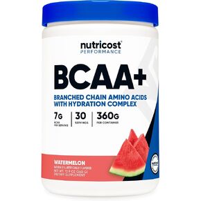 Nutricost BCAA + Hydration Powder (Watermelon, 30 Servings) - Branched Chain Amino Acids with Hydration Complex, Gluten Free, Non-GMO, Vegetarian in Saudi Arabia
