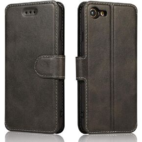 QLTYPRI iPhone 6 Plus iPhone 6S Plus Case Premium PU Leather Simple Wallet Case TPU Bumper [Card Slots] [Kickstand] [Magnetic Closure] Shockproof Flip Cover for Apple iPhone 6P iPhone 6SP - Black